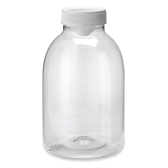 Bottle, 250 ml, clear, PET, 43 mm, 150 boxes/pallet