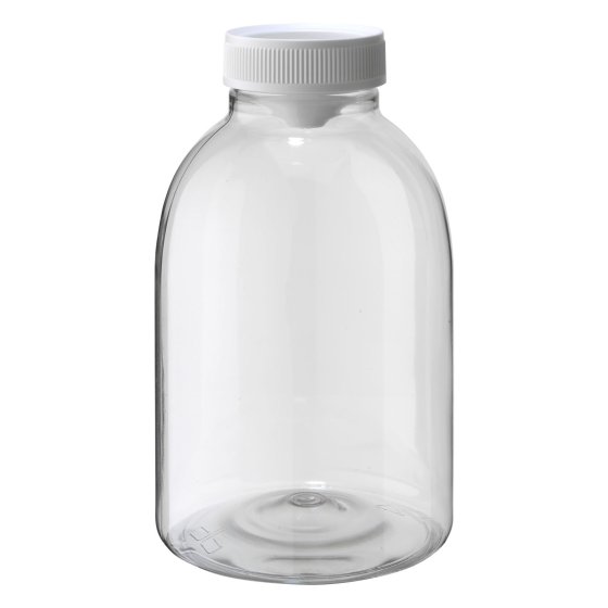 Bottle, 500 ml, clear, PET, 43 mm, 77 boxes/pallet