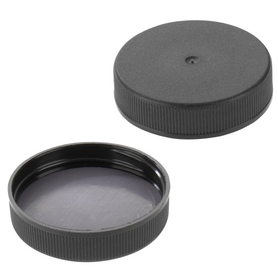 X Dop, schroef, inlage, 48/R3, zwart, PTFE/EPE, 1600/doos, tbv glazen pot
