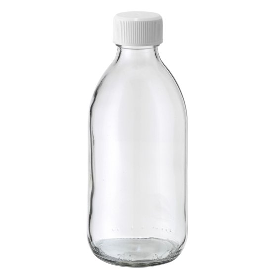 Flasche, 500 ml, klar, Glas, 28 mm, Einlage, 110 Kartons/Palette