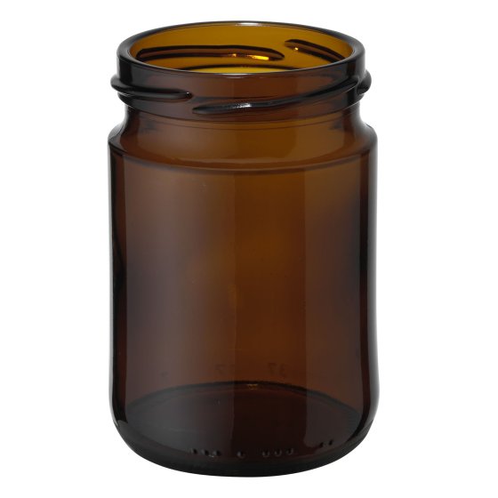 Jar, 258 ml, braun, Glas, rund, 2601/Palette, TO 66