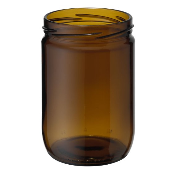 Jar, 490 ml, braun, Glas, rund, 1568/Palette, TO 82