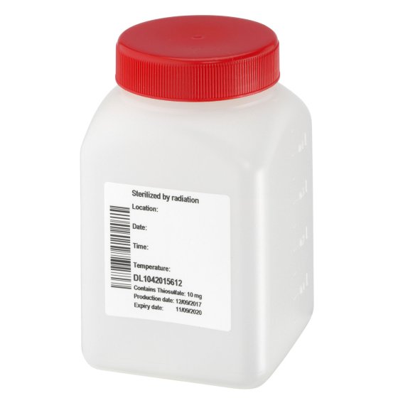 Monsterpot, 500 ml, transparant, PE, 63 mm, inlage, 20 dozen/pallet, GS, bevat 10 mg Thio