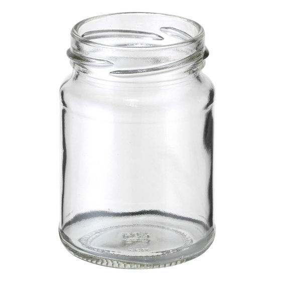 Pot, 140 ml, verre blanc, rond, 4000/palette-CP, TO 53