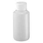 Bottle, 100 ml, transparent, polyethylene, 28 mm, white, liner, 150 boxes/pallet