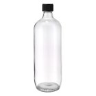 Bottle, 1000 ml, clear, glass, 31.5 mm, black, liner, 88 boxes/pallet