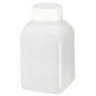 Bottle, 250 ml, transparent, PE, 38 mm, white, liner, 120 boxes/pallet