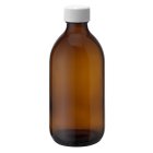 Bottle, 300 ml, amber, glass, 28 mm, white, liner, 77 boxes/pallet
