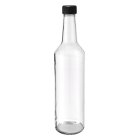 Bottle, 500 ml, clear,  glass, 28 mm, black, liner, 70 boxes/pallet