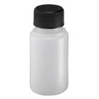 Bottle, 60 ml, transparent, polyethylene, 28 mm, black, liner, 132 boxes/pallet