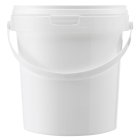 Bucket, 1,2 L, white, PP, + lid, 132*105*131 mm, 2400/pallet-DP