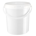 Bucket, 12 L, wit, PP, plastic handle, 600/pallet