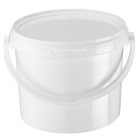Bucket, 2.3 L, white, PP, 175*149*132 mm, +lid, 1200 pieces/pallet-DP