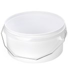 Bucket, 3 L, white, plastic, + metallic handle, low form, 800/pallet