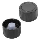 Cap, screw, 28 mm, black, large conus, 2500/box, for glass/PE bottle