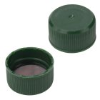Cap, screw, liner, 28 mm, PTFE/EPE300, PP, green, 4500/box, for glass bottle