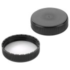 Cap, screw, liner, 63 mm, polyethylene foam, black, 1000/box, for PE Jar