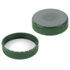 Cap, screw, liner, 63 mm, polyethylene foam, green, 1000/box, for PE Jar