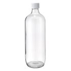 Flasche, 1000 ml, klar, Glas, 31.5 mm, weiß, Einlage, 88 Kartons/Palette