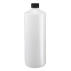 Flasche, 1000 ml, transparent, polyethylene, 28 mm, schwarz, Einlage, 20 Kartons/Palette