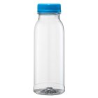 Flasche, 250 ml, klar, PET, 38 mm, hellblau, foam Einlage, 77 Kartons/Palette