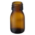 Flasche, 30 ml, braun, Glas, rund, 10584/Pfandpalette, 126/Tablett,  28 mm