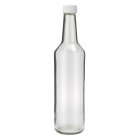 Flasche, 500 ml, klar, Glas, 28 mm, weiß, Einlage, 70 Kartons/Palette
