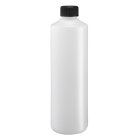 Flasche, 500 ml, transparent, polyethylene, 28 mm, schwarz, Einlage, 135 Kartons/Palette