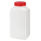 Jar, 1000 ml, transparent, PE, 63 mm, red, liner, 25 boxes/pallet