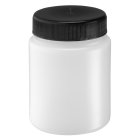 Jar, 250 ml, transparent, PE, 63 mm, black, foam liner, 176 boxes/pallet