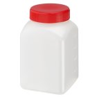 Jar, 500 ml, transparent, PE, 63 mm, red, liner, 25 boxes/pallet