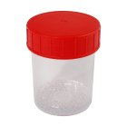 Pot, 125 ml, transparent, Polypropylène, 52 mm, 66 cartons/palette,  stérile, avec billes de verre dans l'eau