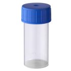 Pot, 40 ml, transparent, polypropylène , rond, 100/sac, 1000/, avec bouchon bleu