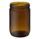 Pot, 490 ml, verre brun, rond, 1568 pièces/palette, TO 82