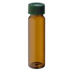 Vial, EPA, amber, dop, septum, 40 ml, siliconen/PTFE, groen